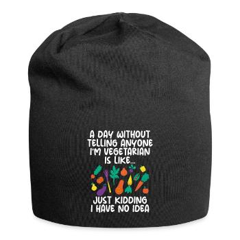 Vegetable Lover Vegetarian Gifts - Jersey Beanie - black - Front