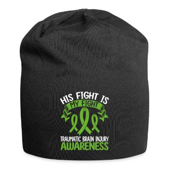 Traumatic Brain Injury Month His Fight is my Fight - Jersey-Beanie - Schwarz - Vorne