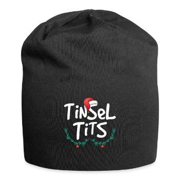 Frauen Lametta Titten Lustige Weihnachten - Jersey-Beanie - Schwarz - Vorne