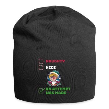 An Attempt Was Made Naughty or Nice Gift - Jersey Beanie - black - Front