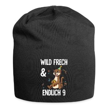 9. Geburtstag Otter Wild Frech Und Endlich 9 Jahre - Jersey-Beanie - Schwarz - Vorne