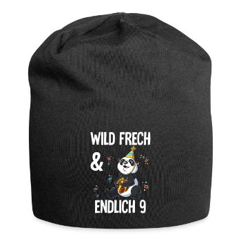 9. Geburtstag Panda Wild Frech Und Endlich 9 Jahre - Jersey-Beanie - Schwarz - Vorne