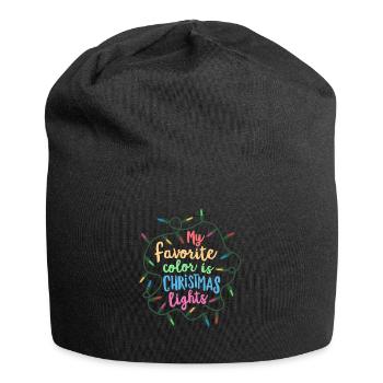 Meine Lieblingsfarbe ist Weihnachtsbeleuchtung Weihnachten - Jersey-Beanie - Schwarz - Vorne