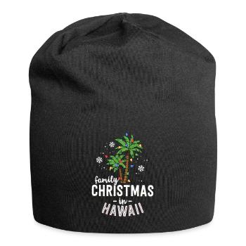 Family Christmas In Hawaii Palm Trees Xmas Beach - Jersey Beanie - black - Front