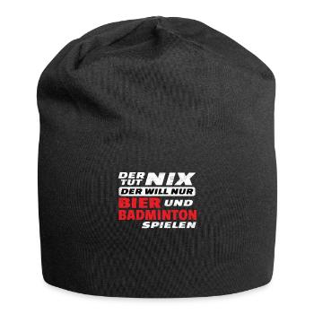 Badminton Geschenkidee Sport Design - Jersey-Beanie - Schwarz - Vorne