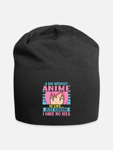 Anime Girl Manga Eyes Ein Tag ohne Anime - Jersey-Beanie - Schwarz