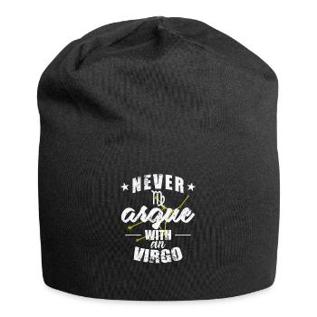 Signe du zodiaque Ne jamais se disputer avec une Vierge - Bonnet en jersey - noir - Devant