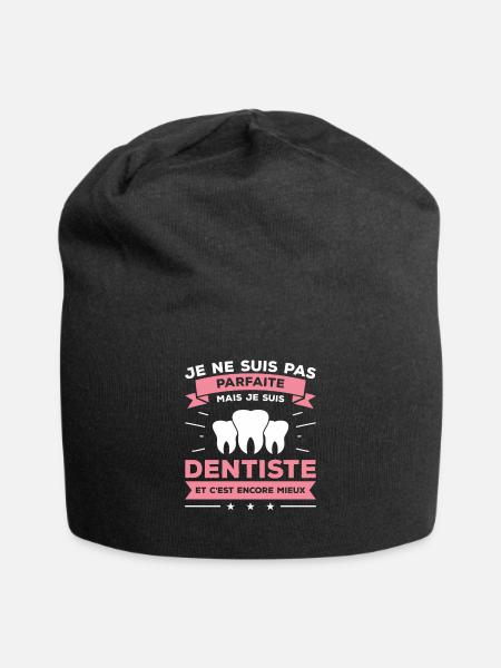 Je Ne Suis Pas Parfaite Mais Je Suis Dentiste - Bonnet en jersey - noir