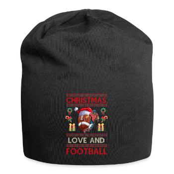 College Football Spieler Team Weihnachten Liebe - Jersey-Beanie - Schwarz - Vorne