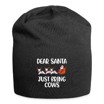 Just Bring Cows Lieber Weihnachtsmann Geschenk - Jersey-Beanie - Schwarz - Vorne