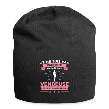Je Ne Suis Pas Parfaite Mais Je Suis Vendeuse - Bonnet en jersey - noir - Devant