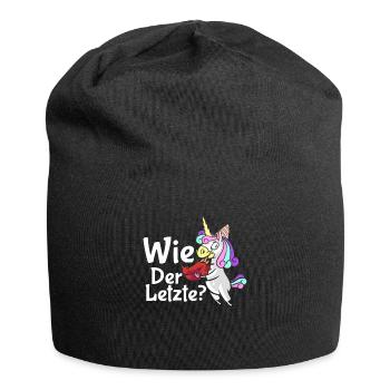 Drachen Wie Das Letzte Einhorn frisst Drache - Jersey-Beanie - Schwarz - Vorne