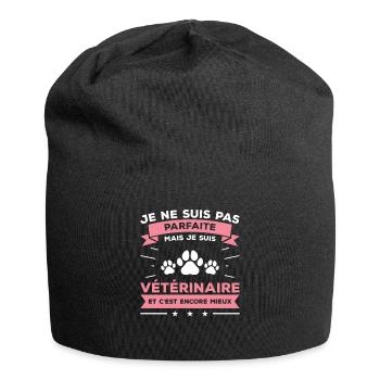 Je Ne Suis Pas Parfaite Mais Je Suis Vétérinaire - Bonnet en jersey - noir - Devant