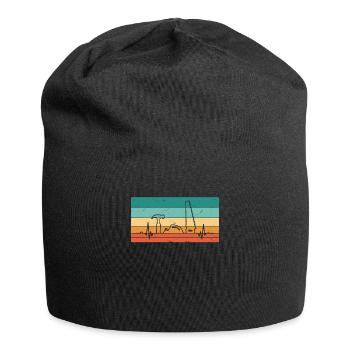 Vintage heartbeat carpenter wood craftsman - Jersey Beanie - black - Front