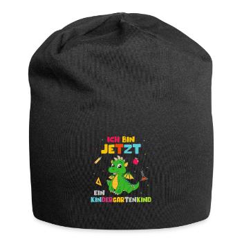 Ich bin jetzt ein Kindergartenkind Drache - Jersey-Beanie - Schwarz - Vorne