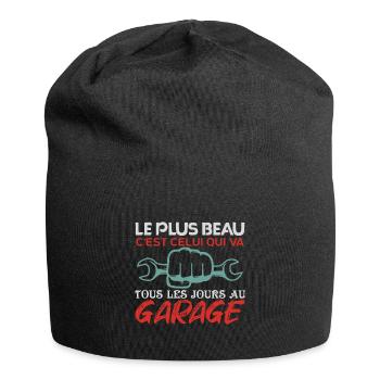 Mécanicien | lAutomobile Cadeau Auto Garage - Bonnet en jersey - noir - Devant