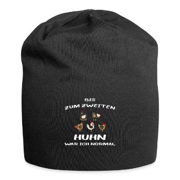 Funny chickens Until the second chicken I was normal - Jersey Beanie - black - Front