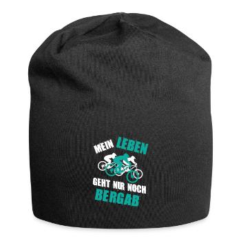 Downhill Mein Leben geht nur noch Bergab - Jersey-Beanie - Schwarz - Vorne