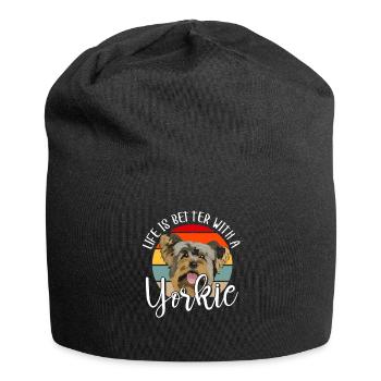 Yorkshire Terrier Yorkie Dog Cadeau - Bonnet en jersey - noir - Devant