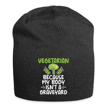 Vegetable Lover Vegetarian Gifts - Jersey Beanie - charcoal grey - Front