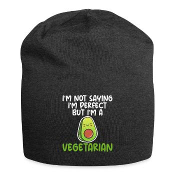Vegetable Lover Vegetarian Gifts - Jersey Beanie - charcoal grey - Front