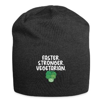 Vegetable Lover Vegetarian Gifts - Jersey Beanie - charcoal grey - Front