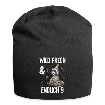 9. Geburtstag Waschbär Wild Frech Und Endlich 9 - Jersey-Beanie - Schwarz - Vorne