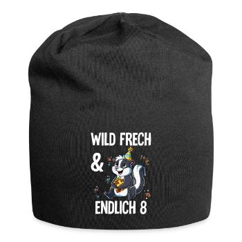8. Geburtstag Stinktier Wild Frech Und Endlich 8 - Jersey-Beanie - Schwarz - Vorne