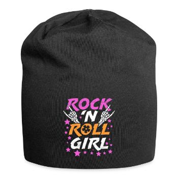 Je suis une rock girl rock n roll - Bonnet en jersey - noir - Devant