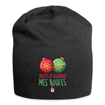 Pull Moche Drole De Noel Femme Vêtements - Bonnet en jersey - noir - Devant