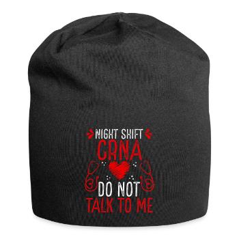 Night Shift CRNA Do not talk to me - Jersey-Beanie - Schwarz - Vorne