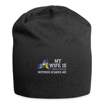 Nichts macht mir Angst New Yorker Ehefrau New York - Jersey-Beanie - Schwarz - Vorne