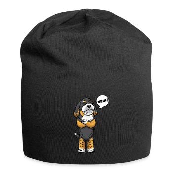 Bernedoodle Hund Stur Nein - Jersey-Beanie - Schwarz - Vorne