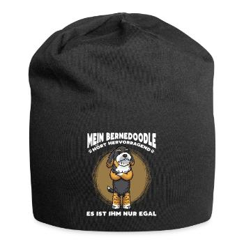 Stur Bernedoodle Hund - Jersey-Beanie - Schwarz - Vorne