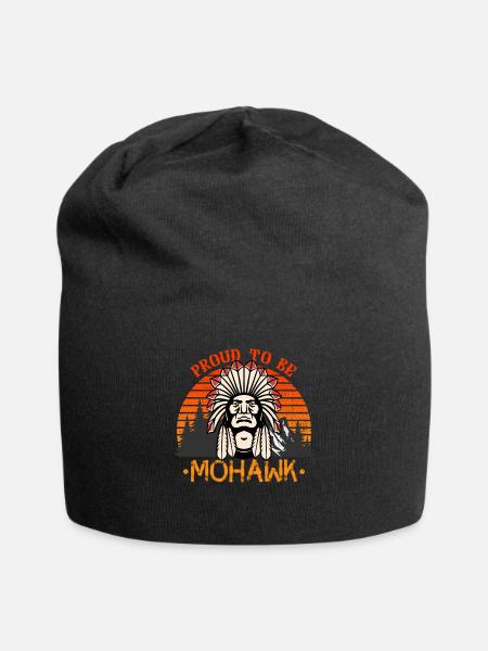 Stolz darauf, Mohawk-Indianer zu sein - Jersey-Beanie - Schwarz