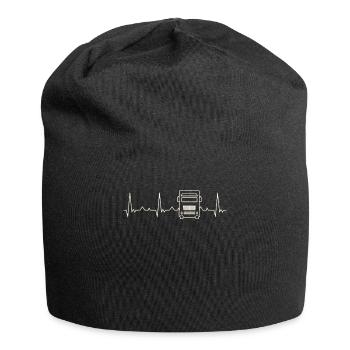 Camión. Corazón. Amor. Ekg. Legumbres. Derrotar. - Bonnet en jersey - noir - Devant