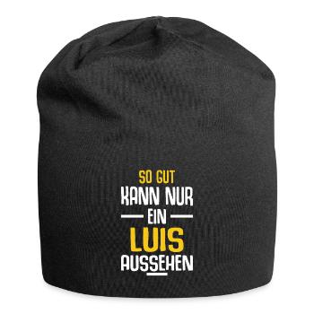 Luis Vorname Name Geburtstag - Jersey-Beanie - Schwarz - Vorne