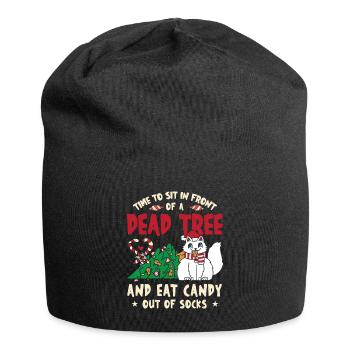 Il est temps de s’asseoir devant un arbre mort et de manger des bonbons - Bonnet en jersey - noir - Devant