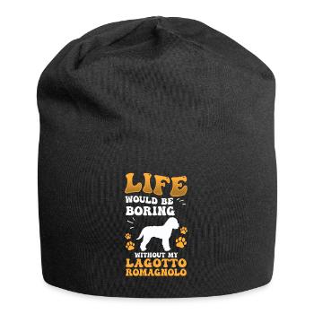 Boring without Lagotto Romagnolo truffle dog - Jersey Beanie - black - Front
