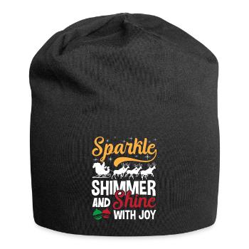 Étincelant scintillant et brillez de joie Noël - Bonnet en jersey - noir - Devant