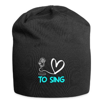 chanteur j'aime chanter - Bonnet en jersey - noir - Devant