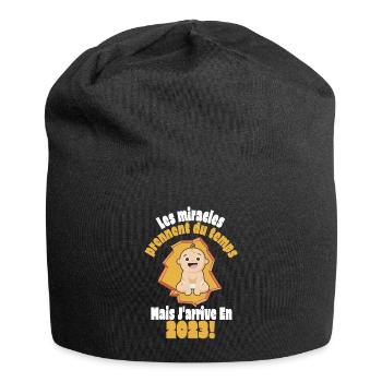 Annonce De Grossesse 2023 , Bebe A Bord - Bonnet en jersey - noir - Devant