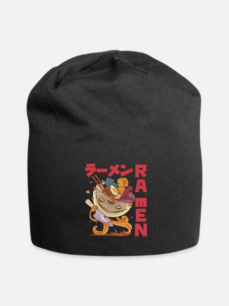 Funny Ramen Monster - Otaku Anime Manga - Jersey-Beanie - Schwarz