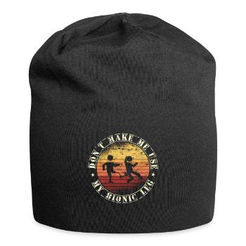 Amputierte Humorprothese -Chirurgie Amputation - Jersey-Beanie - Schwarz - Vorne