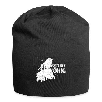 Dieu est le roi Léon Jésus Foi Culte Louange - Bonnet en jersey - noir - Devant