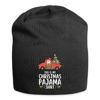 Pyjama de Noël Pyjama Chemise de nuit - Bonnet en jersey - noir - Devant