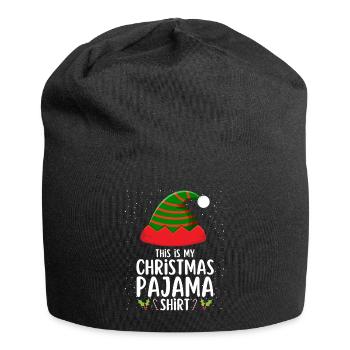 Pyjama de Noël Pyjama Chemise de nuit - Bonnet en jersey - noir - Devant