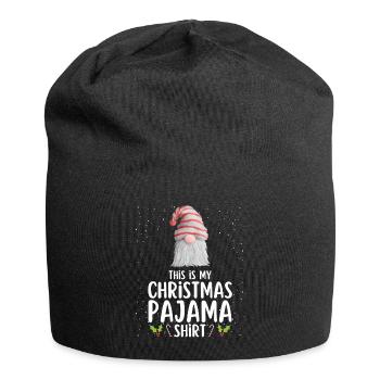 Pyjama de Noël Pyjama Chemise de nuit - Bonnet en jersey - noir - Devant