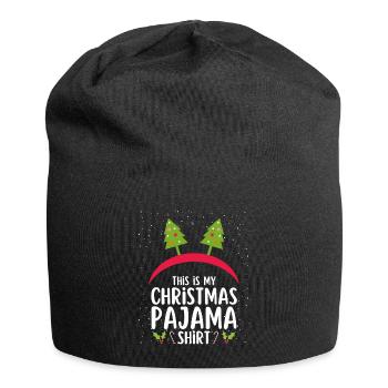 Pyjama de Noël Pyjama Chemise de nuit - Bonnet en jersey - noir - Devant