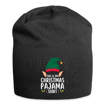 Pyjama de Noël Pyjama Chemise de nuit - Bonnet en jersey - noir - Devant